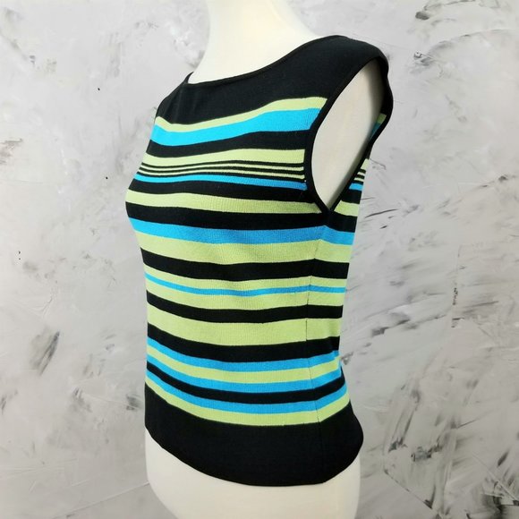 Georgiou Studio Tops - GEOGIOU STUDIO Blue, Green, Black Knit Cami Top